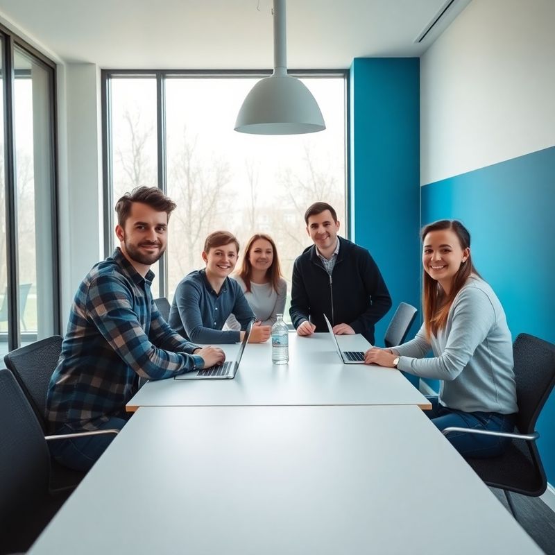 Kleines Startup-Team in einem hellen Büro in Hannover